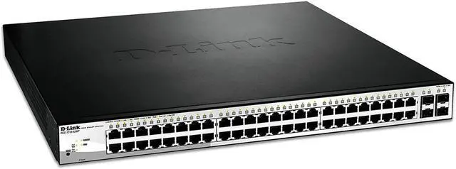 Main image of D-Link PoE+ Switch, 48 52 Port Smart Managed Layer 2+ Gigabit Ethernet with 4 Gigabit RJ45/SFP Combo Ports and 370W PoE Budget (DGS-1210-52MP)