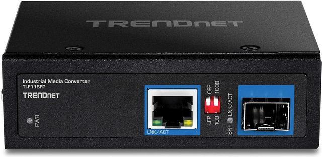 TRENDnet Hardened Industrial 100/1000 Base-T To SFP Media