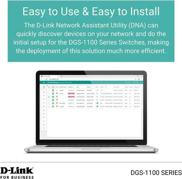 Alt view image 5 of 7 - D-Link Ethernet Switch, 24 Port Gigabit Easy Smart Managed Network Internet Desktop or Rack Mountable (DGS-1100-24V2), Black