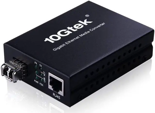 Alt view image 2 of 7 - Gigabit Ethernet Multi-Mode LC Fiber Media Converter (SFP SX Transceiver Included), up to 550M, 10/100/1000Base-Tx to 1000Base-SX