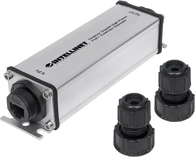 Alt view image 2 of 5 - Intellinet 2 Port Outdoor Gigabit PoE+ Extender Repeater – POE IP65 Rating – 25W Power Budget via Cat5e Cat6 RJ45 Ethernet Network Cables, Daisy-Chain – IEEE 802.3bt 802.3at 802.3af Compliant – 561211