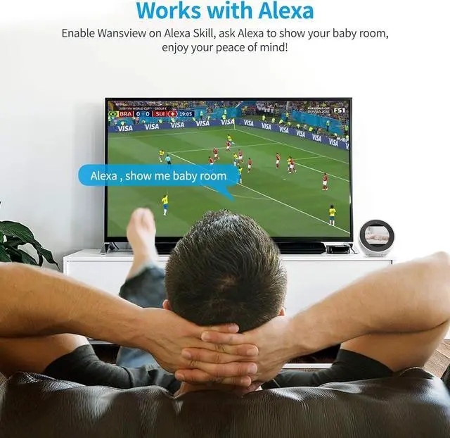 Alt view image 5 of 7 - Wansview Security Camera, IP Camera 2K, WiFi Home Indoor Camera for Baby/Pet/Nanny, 2 Way Audio Night Vision, Works with Alexa, with TF Card Slot and Cloud