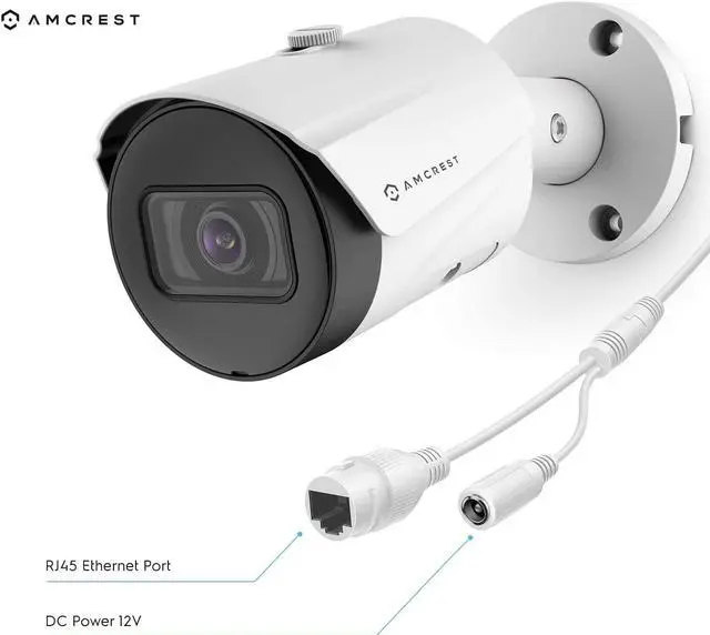 Alt view image 4 of 7 - Amcrest UltraHD 5MP Outdoor POE Camera 2592 x 1944p Bullet IP Security Camera, IP67 Waterproof, 103° Viewing Angle, 2.8mm Lens, 98.4ft Night Vision, 5MP, IP5M-B1186EW-28MM (White) (Refurbished)