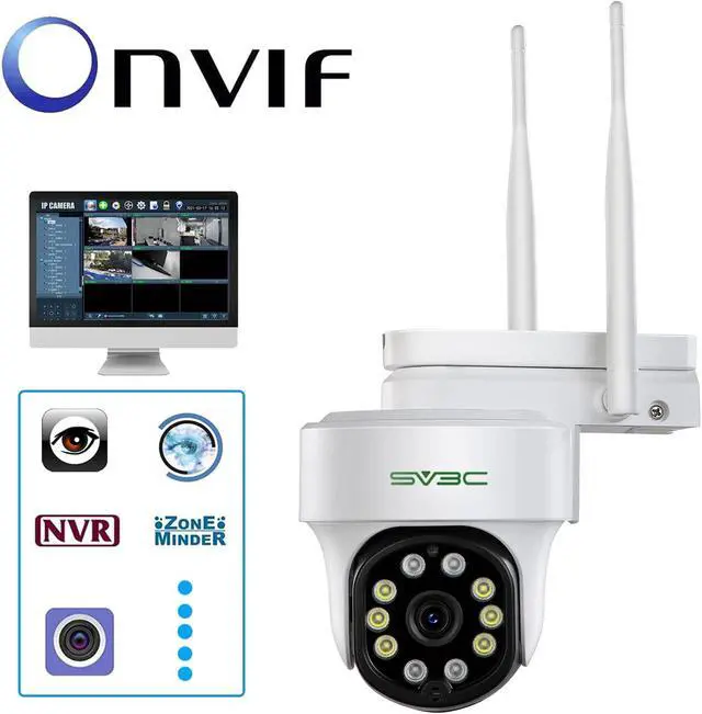 Alt view image 4 of 7 - SV3C WiFi Security IP Camera Outdoor, Auto Tracking 1080P PTZ Pan Tilt Home Cameras, Support Floodlight Color Night Vision, Onvif, Motion Detect, RTSP Browser View, 2-Way Audio,Max 128G SD Card Record
