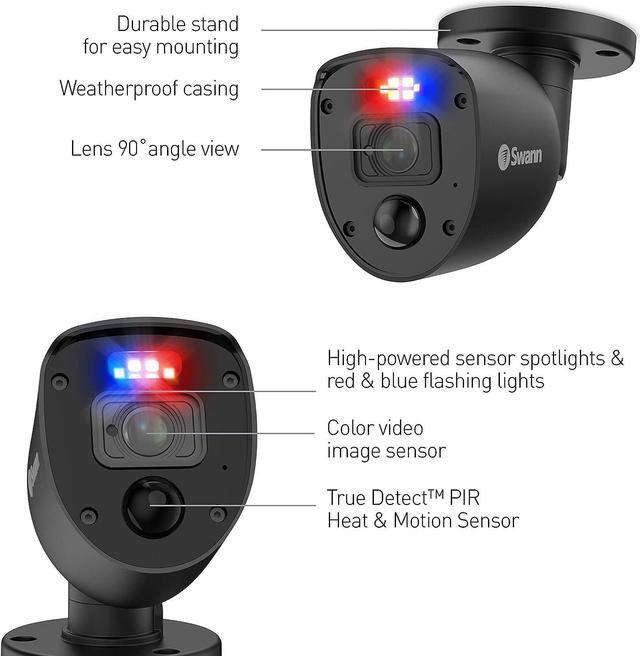 Alt view image 2 of 6 - Swann 1080p Black Flashing Lights Bullet Camera (Add-on)