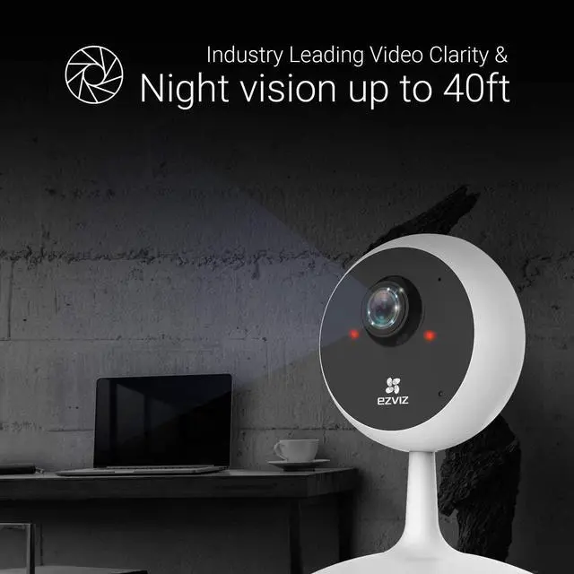 Alt view image 3 of 7 - EZVIZ Indoor Security Camera 1080P WiFi Baby Monitor, Smart Motion Detection, Two-Way audio, 40ft Night Vision, Works with Alexa & Google Assistant(C1C)