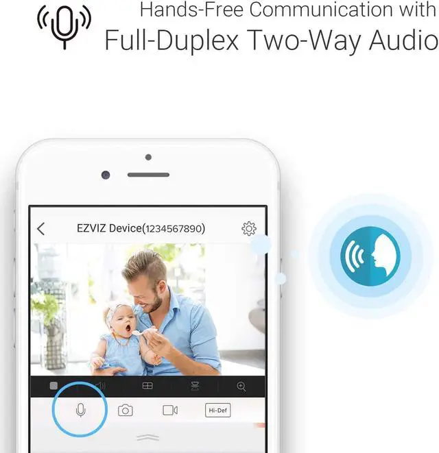 Alt view image 6 of 7 - EZVIZ Indoor Security Camera 1080P WiFi Baby Monitor, Smart Motion Detection, Two-Way audio, 40ft Night Vision, Works with Alexa & Google Assistant(C1C)