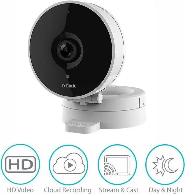 Alt view image 2 of 7 - D-Link HD WiFi Indoor Security Camera, Cloud Recording, Motion Detection & Night Vision, Amazon Alexa (Echo Show/Echo Spot/Fire TV), Google Assistant (Chromecast) (DCS-8010LH-US) White/Black