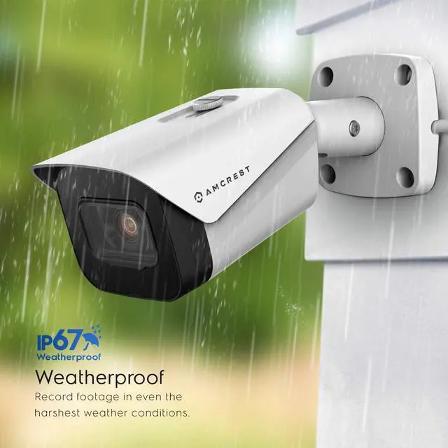 Alt view image 5 of 6 - Amcrest UltraHD 4K (8MP) Outdoor Bullet POE IP Camera, 3840x2160, 98ft NightVision, 2.8mm Lens, IP67 Weatherproof, MicroSD Recording, White (IP8M-2496EW-V2) (Refurbished)