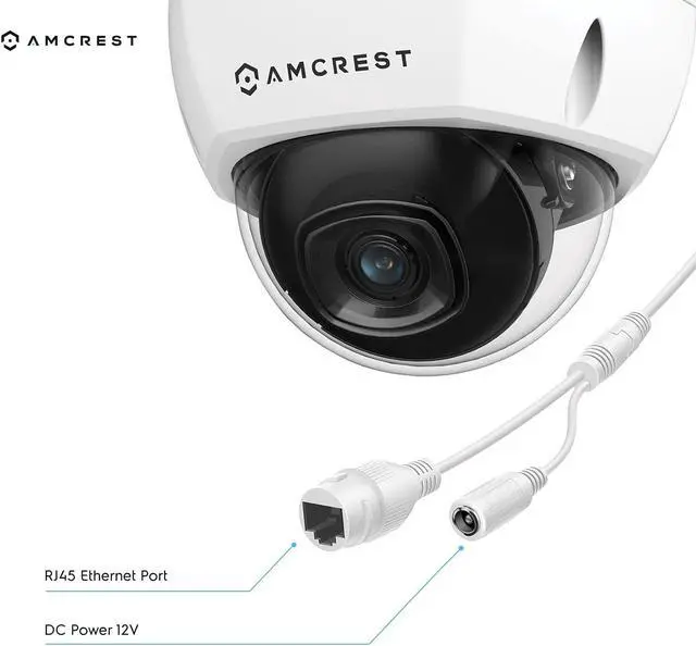 Alt view image 4 of 7 - Amcrest UltraHD 4K (8MP) Outdoor Security POE IP Camera, 98ft NightVision, 2.8mm Lens, IP67 Weatherproof, IK10 Vandal Resistant Dome, MicroSD Recording, White (REP-IP8M-2493EW) (Refurbished)
