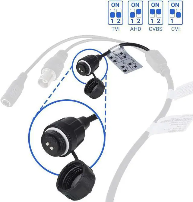 Alt view image 3 of 7 - R-Tech 2MP TVI Turret Dome Camera with Matrix IR Night Vision, 4-inch Security Analog Camera, IP 67 Outdoor Weatherproof, Full Metal Housing, 4-in-1 AHD/CVBS/CVI/TVI - 2.8mm Fixed Lens