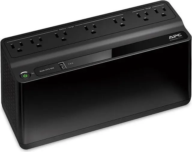 Alt view image 5 of 7 - APC UPS, 1500VA Sine Wave Battery Backup & Surge Protector, BR1500MS2, 2 USB Charger Ports, 600VA UPS Backup Power Supply, BE600M1