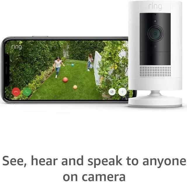 Alt view image 3 of 6 - Outdoor Cam (Stick Up Cam) | Weather-Resistant Outdoor Camera Live View Color Night Vision Two-Way Talk Motion alerts Works with Alexa | White
