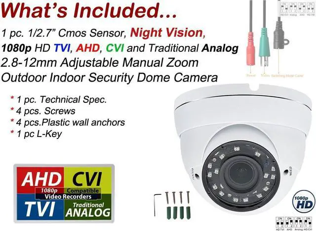 Alt view image 2 of 5 - Evertech CCTV Security Camera - 700 TVL, 36 IR, 2,8~12mm Wide Angle ZOOM Vari-focal Lens Metal Dome Camera for Indoor & Outdoor 36 Ir LED Color Home Security Surveillance Dome Camera(Black)