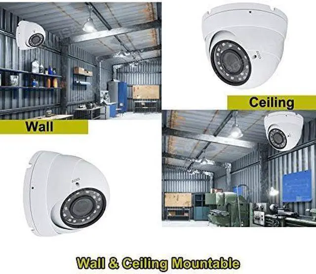 Alt view image 6 of 6 - Evertech 1080P HD 2.8-12mm Wide Angle Manual Zoom Lens Indoor Outdoor Metal Dome Camera for Security Surveillance Systems