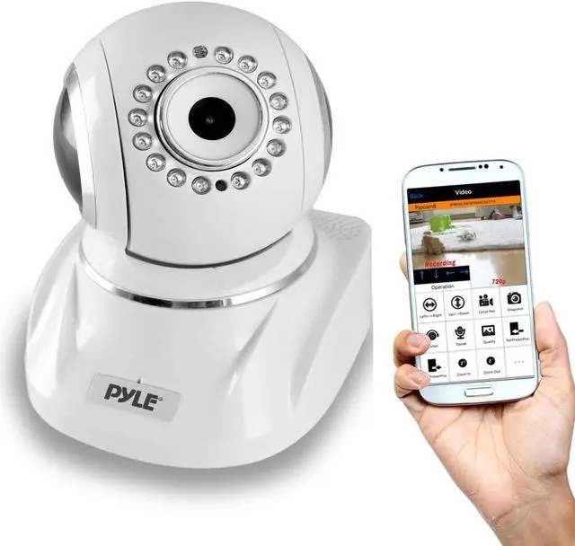 Main image of Pyle Indoor Wireless IP Camera - HD 1080p Network Security Surveillance Home Monitor System - Motion Detection, Night Vision, PTZ, 2 Way Audio, iPhone Android Mobile App - PC WiFi Access - PIPCAMHD82