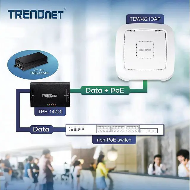 Alt view image 5 of 7 - TRENDnet AC1200 Dual Band PoE Indoor Access Point, MU-MIMO, 867 Mbps WiFi AC, 300 Mbps WiFi N Bands, Client Bridge, Repeater Modes, Gigabit PoE LAN Port, Captive Portal for Hotspot, White, TEW-821DAP