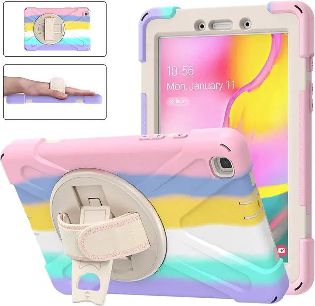 Main image of Galaxy Tab A 8.0 T290 Case, Shockproof Heavy Duty Impact Drop Protection Case Cover for Samsung Galaxy Tab A T290/T295/T297 SM-T290 SM-T295 SM-T297 (Rainbow Pastel)
