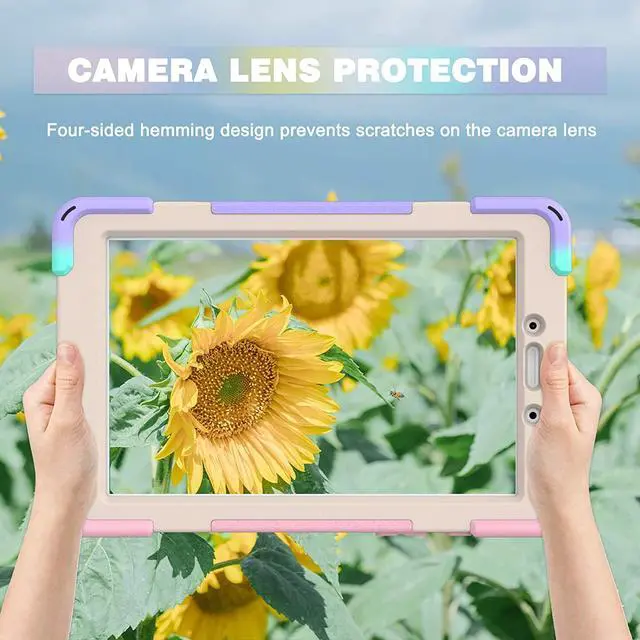 Alt view image 7 of 7 - Galaxy Tab A 8.0 T290 Case, Shockproof Heavy Duty Impact Drop Protection Case Cover for Samsung Galaxy Tab A T290/T295/T297 SM-T290 SM-T295 SM-T297 (Rainbow Pastel)