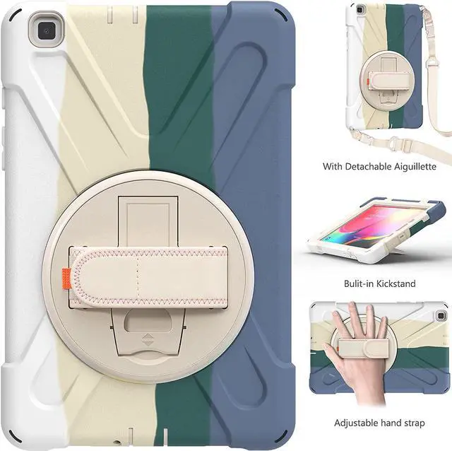 Alt view image 2 of 7 - Galaxy Tab A 8.0 T290 Case, Shockproof Heavy Duty Impact Drop Protection Case Cover for Samsung Galaxy Tab A T290/T295/T297 SM-T290 SM-T295 SM-T297 (Green Rainbow)