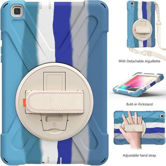 Alt view image 2 of 7 - Galaxy Tab A 8.0 T290 Case, Shockproof Heavy Duty Impact Drop Protection Case Cover for Samsung Galaxy Tab A T290/T295/T297 SM-T290 SM-T295 SM-T297 (Blue Rainbow)