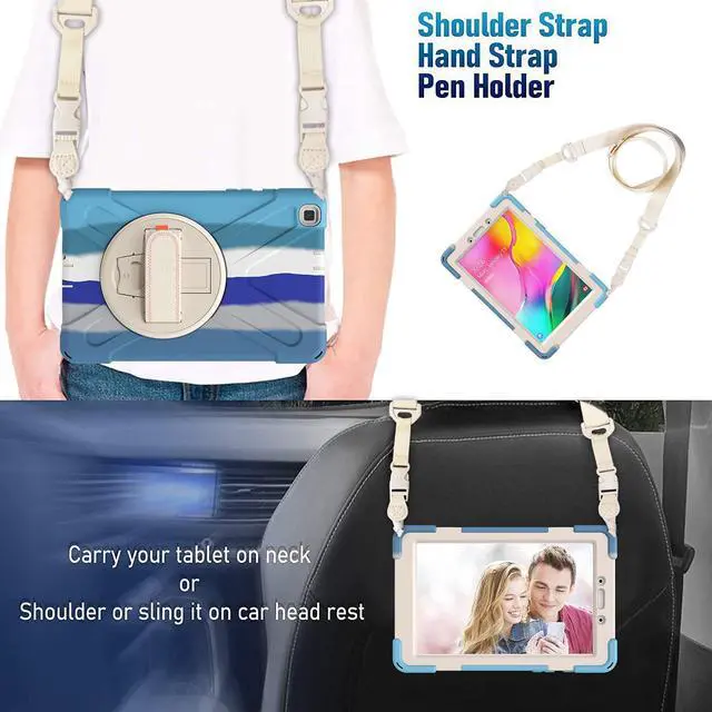 Alt view image 4 of 7 - Galaxy Tab A 8.0 T290 Case, Shockproof Heavy Duty Impact Drop Protection Case Cover for Samsung Galaxy Tab A T290/T295/T297 SM-T290 SM-T295 SM-T297 (Blue Rainbow)