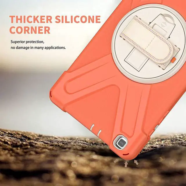 Alt view image 3 of 7 - Galaxy Tab A 8.0 T290 Case, Shockproof Heavy Duty Impact Drop Protection Case Cover for Samsung Galaxy Tab A T290/T295/T297 SM-T290 SM-T295 SM-T297 (Living Coral)