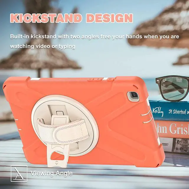 Alt view image 4 of 7 - Galaxy Tab A 8.0 T290 Case, Shockproof Heavy Duty Impact Drop Protection Case Cover for Samsung Galaxy Tab A T290/T295/T297 SM-T290 SM-T295 SM-T297 (Living Coral)