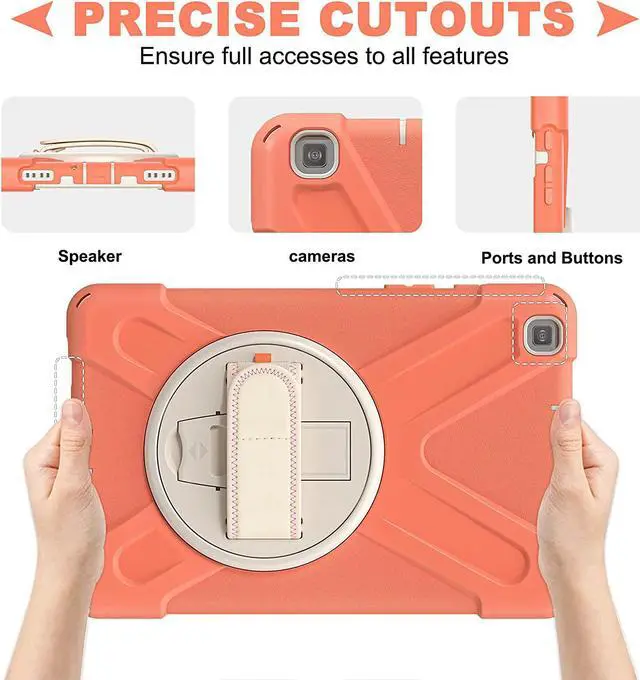 Alt view image 6 of 7 - Galaxy Tab A 8.0 T290 Case, Shockproof Heavy Duty Impact Drop Protection Case Cover for Samsung Galaxy Tab A T290/T295/T297 SM-T290 SM-T295 SM-T297 (Living Coral)