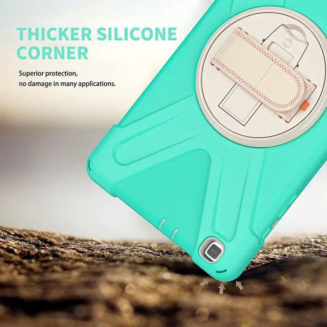 Alt view image 3 of 7 - Galaxy Tab A 8.0 T290 Case, Shockproof Heavy Duty Impact Drop Protection Case Cover for Samsung Galaxy Tab A T290/T295/T297 SM-T290 SM-T295 SM-T297 (Mint Green)