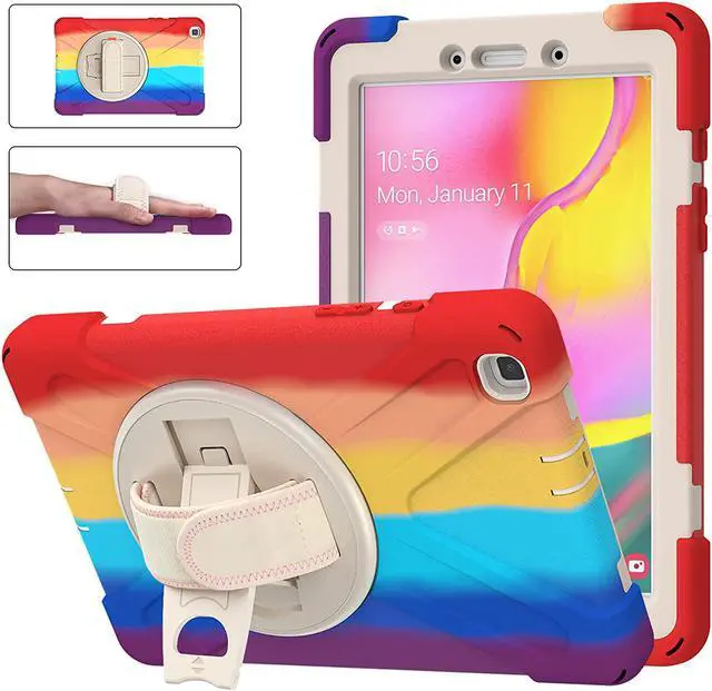Main image of Galaxy Tab A 8.0 T290 Case, Shockproof Heavy Duty Impact Drop Protection Case Cover for Samsung Galaxy Tab A T290/T295/T297 SM-T290 SM-T295 SM-T297 (Rainbow)