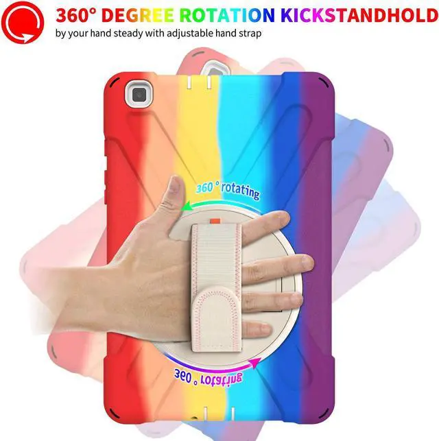 Alt view image 2 of 7 - Galaxy Tab A 8.0 T290 Case, Shockproof Heavy Duty Impact Drop Protection Case Cover for Samsung Galaxy Tab A T290/T295/T297 SM-T290 SM-T295 SM-T297 (Rainbow)