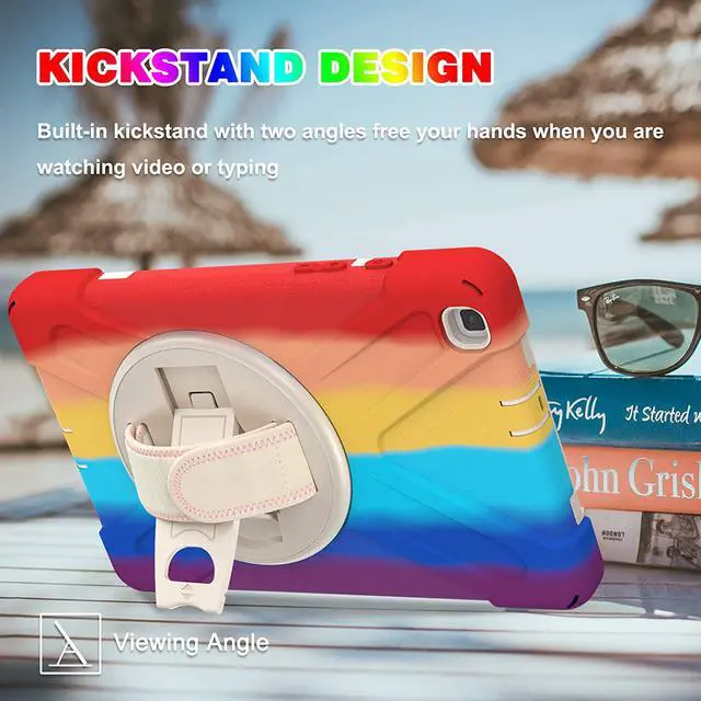 Alt view image 4 of 7 - Galaxy Tab A 8.0 T290 Case, Shockproof Heavy Duty Impact Drop Protection Case Cover for Samsung Galaxy Tab A T290/T295/T297 SM-T290 SM-T295 SM-T297 (Rainbow)