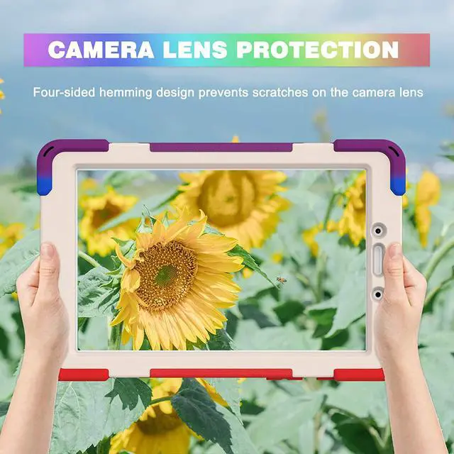 Alt view image 7 of 7 - Galaxy Tab A 8.0 T290 Case, Shockproof Heavy Duty Impact Drop Protection Case Cover for Samsung Galaxy Tab A T290/T295/T297 SM-T290 SM-T295 SM-T297 (Rainbow)