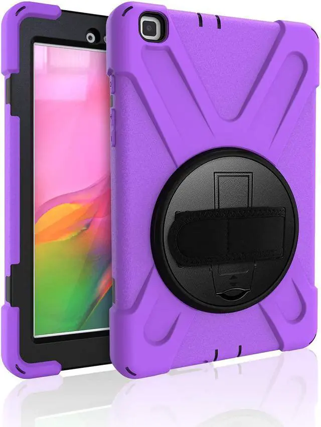 Alt view image 2 of 7 - Galaxy Tab A 8.0 T290 Case, Shockproof Heavy Duty Impact Drop Protection Case Cover for Samsung Galaxy Tab A T290/T295/T297 SM-T290 SM-T295 SM-T297 (Shield Purple)