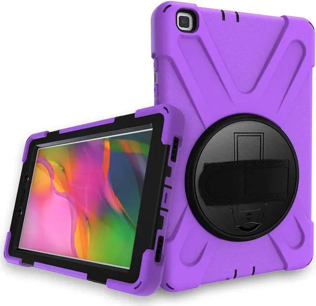 Alt view image 3 of 7 - Galaxy Tab A 8.0 T290 Case, Shockproof Heavy Duty Impact Drop Protection Case Cover for Samsung Galaxy Tab A T290/T295/T297 SM-T290 SM-T295 SM-T297 (Shield Purple)