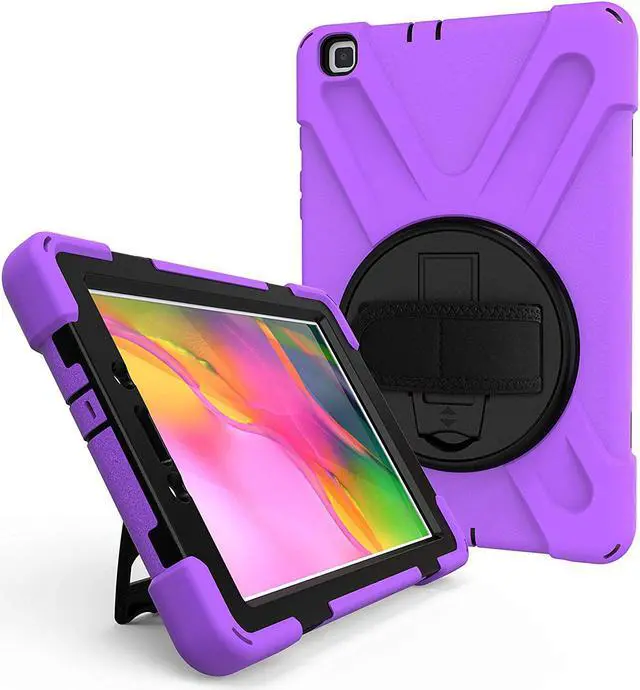 Alt view image 4 of 7 - Galaxy Tab A 8.0 T290 Case, Shockproof Heavy Duty Impact Drop Protection Case Cover for Samsung Galaxy Tab A T290/T295/T297 SM-T290 SM-T295 SM-T297 (Shield Purple)