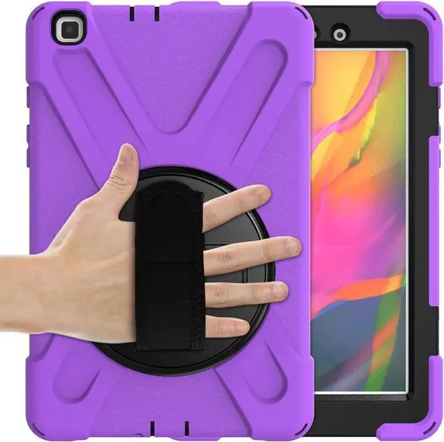 Alt view image 6 of 7 - Galaxy Tab A 8.0 T290 Case, Shockproof Heavy Duty Impact Drop Protection Case Cover for Samsung Galaxy Tab A T290/T295/T297 SM-T290 SM-T295 SM-T297 (Shield Purple)