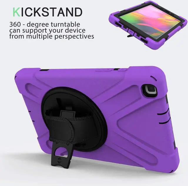 Alt view image 7 of 7 - Galaxy Tab A 8.0 T290 Case, Shockproof Heavy Duty Impact Drop Protection Case Cover for Samsung Galaxy Tab A T290/T295/T297 SM-T290 SM-T295 SM-T297 (Shield Purple)
