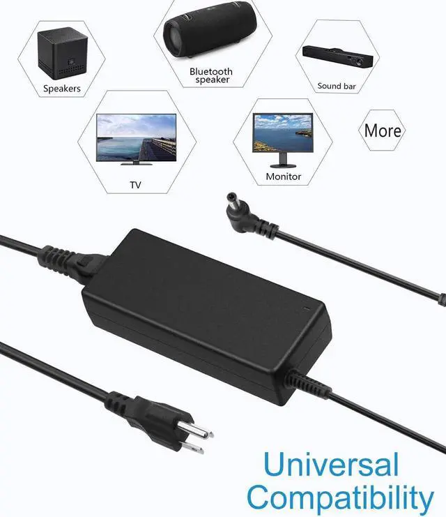 Alt view image 7 of 7 - 19V Power Supply Adapter 3.42A 65W AC/DC Converter Transformer 100V~240V AC Input with 5.5mmx 2.5mm Plug for LCD LED Monitor HDTV 3D Widescreen Bluetooth Speaker Printers Audio Amplifier