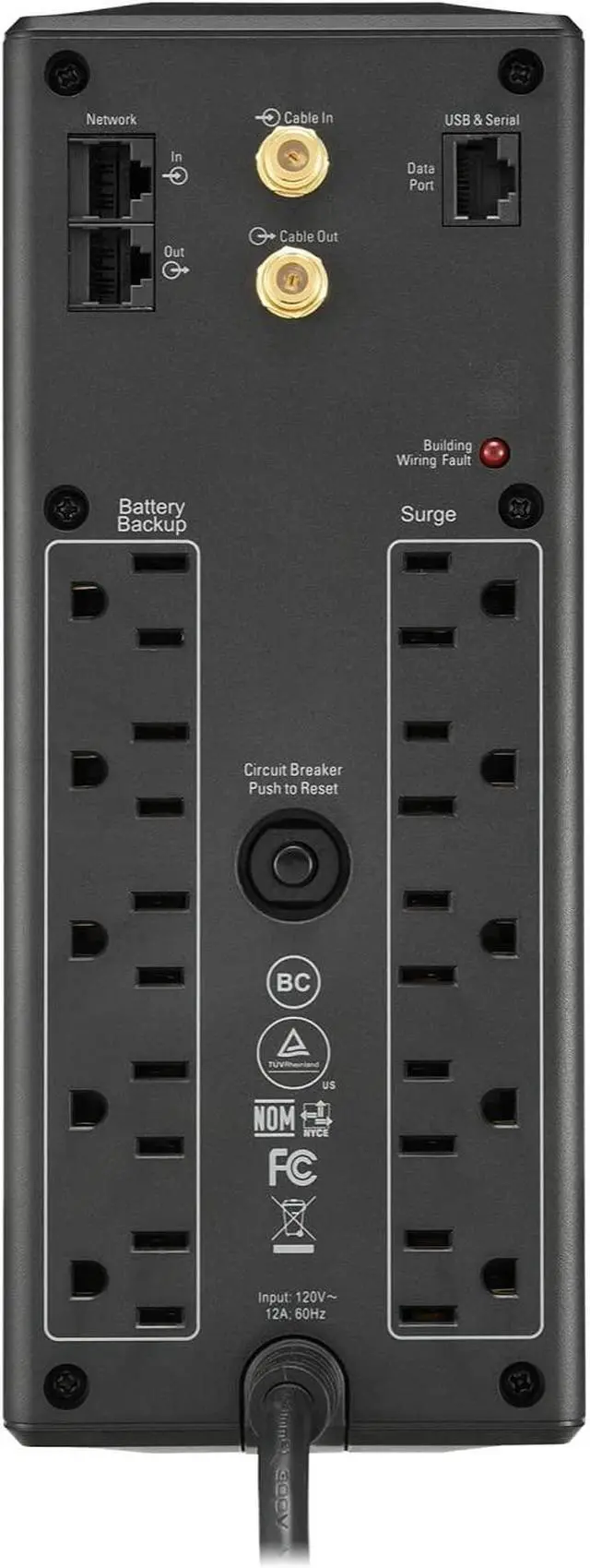 Alt view image 4 of 7 - APC 1500VA UPS Battery Backup & Surge Protector, BX1500MR Backup Battery Power Supply with AVR & UPS Battery Backup and Surge Protector, 600VA Backup Battery Power Supply