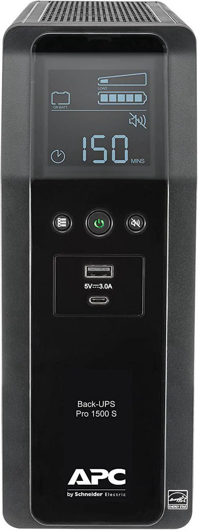 Alt view image 3 of 7 - APC UPS, 1500VA Sine Wave Battery Backup & Surge Protector, BR1500MS2, 2 USB Charger Ports, 600VA UPS Backup Power Supply, BE600M1