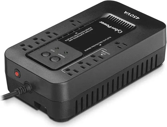 Alt view image 4 of 7 - South City Mall EC450G Ecologic Battery Backup & Surge Protector UPS System, 450VA/260W, 8 Outlets, ECO Mode, Compact Uninterruptible Power Supply