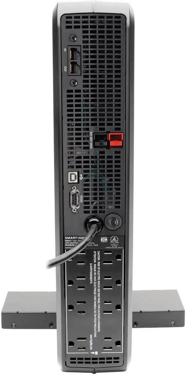 Alt view image 4 of 6 - Tripp Lite SMART1500LCDXL 1500VA Smart UPS Back Up, 900W Rack-Mount/Tower, LCD, AVR, Extended Runtime Option, USB, DB9, 3 Year Warranty & Dollar 250,000 Insurance Black