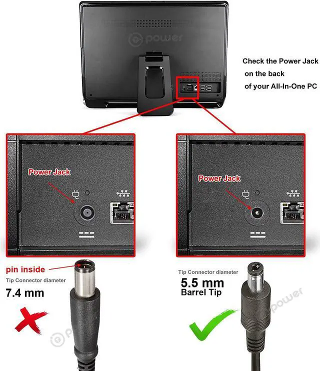 Alt view image 2 of 2 - T POWER 120W 19v Ac Dc Adapter Charger Compatible with Acer, Asus Eee All in One Desktop PC ET2411 ET2702 P,N ET2411INTI ET2411I ET2702IGTH Series & LITEON PA-1131-07 AP.13503.010 Power Supply