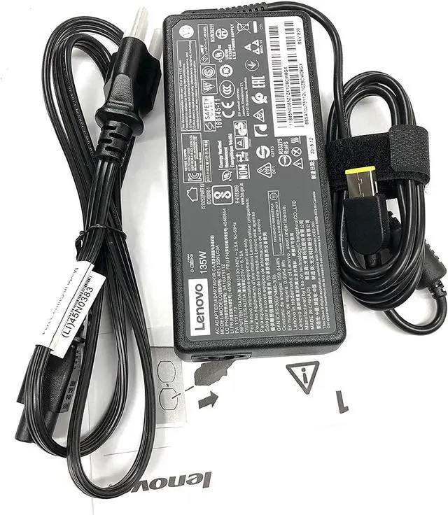 Alt view image 3 of 7 - New Genuine Laptop Charger 135W 20V 6.75A Slim Tip ADL135NDC3A (888015027) AC Adapter Power Supply,Black 3 Prong Power Cord forLenovo G510 G5005 Y50-70 Y50P-70 Y520-15 Y700-14 Y700-17 Y70-70 ideapad