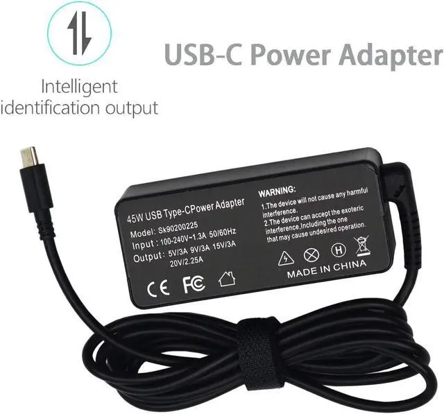 Alt view image 4 of 7 - 45W USB C Charger for Lenovo Chromebook 300e 500e S330 S340 C340 C330 100e ThinkPad T480s T480 T580 E580 T580s Chromebook 2nd Gen AST MTK AC Adapter Cord Power Cord
