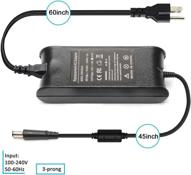Alt view image 3 of 6 - New 65w 19.5V 3.34A Ac Adapter Charger for Dell Latitude E5470 E5570 E6220 E6230 E6330 E6410 E6430 E6440 E7440 E7470 3150 3160 3330 la65ns2-01 ha65nm130 ha65ns5-00 Power Supply Cord