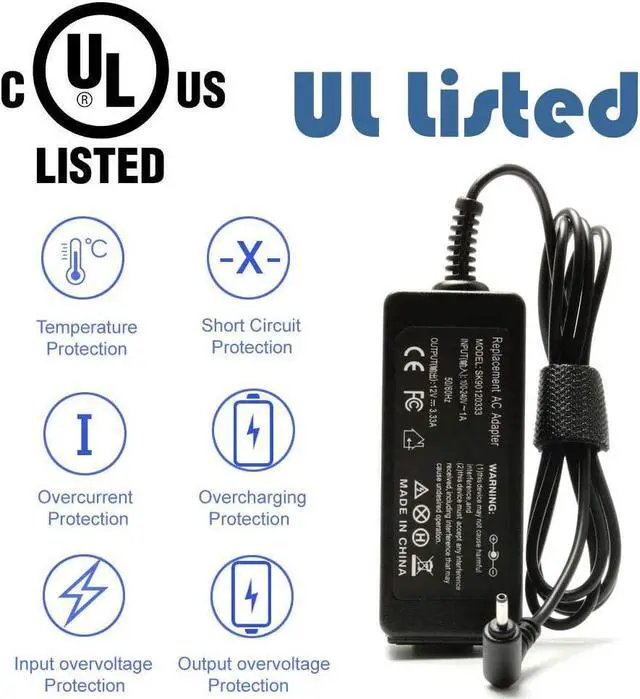 Alt view image 6 of 7 - 40W Laptops AC Adapter Charger for Samsung Chromebook 2 3 PA-1250-98 XE500C13-K04US XE500C13 XE501C13 XE303C12 XE303C12-A01US XE500C12 XE503C12 W14-026N1A BA44-00322A PA3N40W Laptop Power Supply Cord