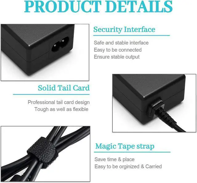 Alt view image 3 of 7 - Laptop Charger 45W 19.5v 2.31a Ac Adapter for HP Pavilion x360 15-f272wm 15-BA009DX 15-f233wm 15-f387wm HSTNN-CA40 HP Spare 741727-001 HSTNN-LA40 15-db0011dx 740015-003 213349-109 Supply Power Cord